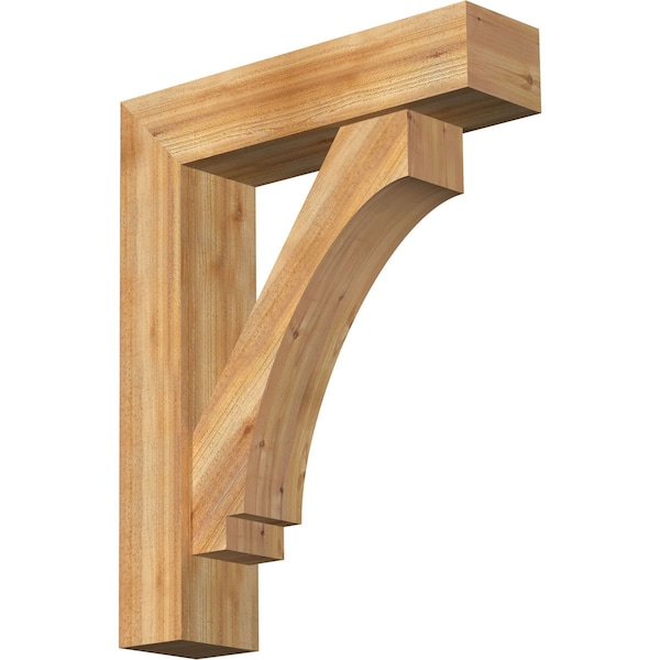 Ekena Millwork Imperial Block Rough Sawn Bracket w/ Offset Brace, Western Red Cedar, 8"W x 32"D x 40"H BKT0806X32X40IMP05RWR - main